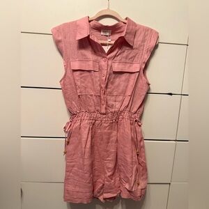 Fate Pink Button-Up Romper